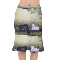 Wonderful Whte Unicorn With Black Horse Mermaid Skirt by FantasyWorld7
