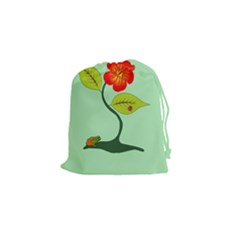 Plant And Flower Drawstring Pouches (small)  by linceazul