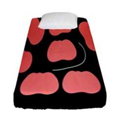 Craft Pink Black Polka Spot Fitted Sheet (single Size) by Mariart
