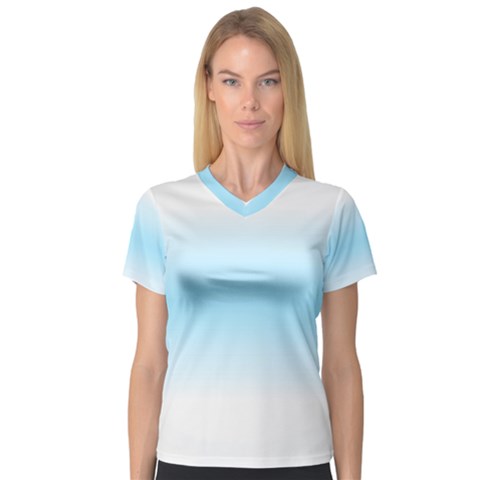 Decorative Pattern Women s V-neck Sport Mesh Tee by ValentinaDesign