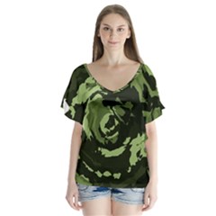 Abstract Art Flutter Sleeve Top by ValentinaDesign