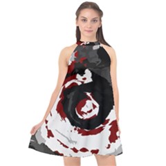 Abstract Art Halter Neckline Chiffon Dress  by ValentinaDesign