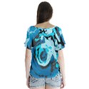 Abstract art Flutter Sleeve Top View2