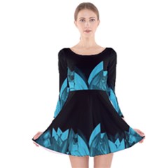Tulips Long Sleeve Velvet Skater Dress by ValentinaDesign