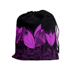 Tulips Drawstring Pouches (extra Large) by ValentinaDesign