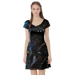 Abstract Design Short Sleeve Skater Dress by ValentinaDesign