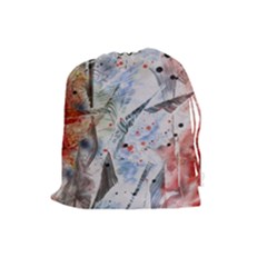 Abstract Design Drawstring Pouches (large)  by ValentinaDesign