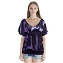 Abstract art Flutter Sleeve Top View1