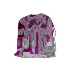 Abstract Art Drawstring Pouches (large)  by ValentinaDesign