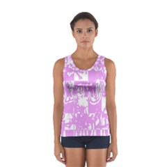 Pink Graffiti Skull Women s Sport Tank Top  by Skulltops