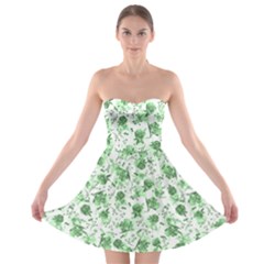 Floral Pattern Strapless Bra Top Dress by ValentinaDesign