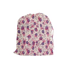 Floral Pattern Drawstring Pouches (large)  by ValentinaDesign
