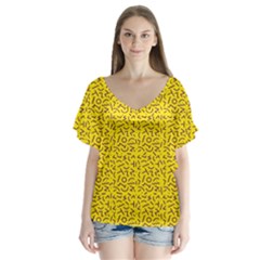 Abstract Art  Flutter Sleeve Top by ValentinaDesign