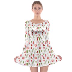 Watermelon Fruit Paterns Long Sleeve Skater Dress by TastefulDesigns
