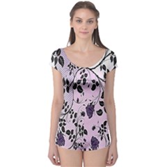 Floral Pattern Background Boyleg Leotard  by Nexatart