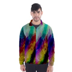 Colorful Abstract Paint Splats Background Wind Breaker (men) by Nexatart