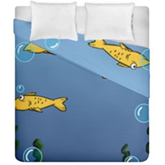 Water Bubbles Fish Seaworld Blue Duvet Cover Double Side (california King Size) by Mariart