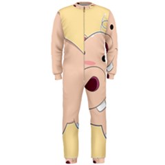 Happy Cartoon Baby Hippo Onepiece Jumpsuit (men)  by Catifornia