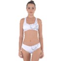 White Gears Asymmetrical (with border) Criss Cross Bikini Set View1