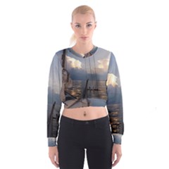 Sailing Into The Storm Cropped Sweatshirt by oddzodd