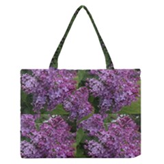 Purple Flowers Medium Zipper Tote Bag by SusanFranzblau