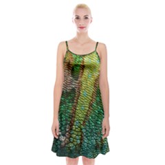 Chameleon Skin Texture Spaghetti Strap Velvet Dress by BangZart