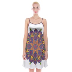 Ornate Mandala Spaghetti Strap Velvet Dress by Valentinaart