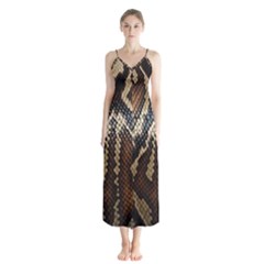 Snake Skin O Lay Button Up Chiffon Maxi Dress by BangZart
