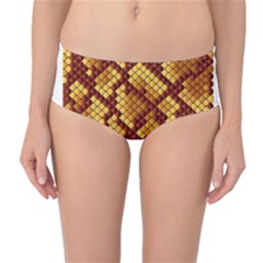 Snake Skin Pattern Vector Mid-waist Bikini Bottoms by BangZart