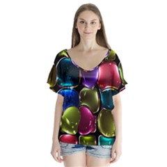 Stained Glass Flutter Sleeve Top by BangZart