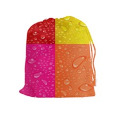 Color Abstract Drops Drawstring Pouches (extra Large) by BangZart