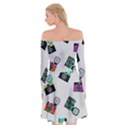 Old cameras pattern               Off Shoulder Skater Dress View2
