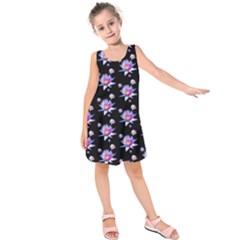 Flowers Pattern Background Lilac Kids  Sleeveless Dress by BangZart