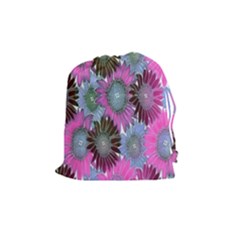 Floral Pattern Background Drawstring Pouches (medium)  by BangZart