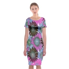 Floral Pattern Background Classic Short Sleeve Midi Dress by BangZart