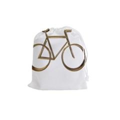 Elegant Gold Look Bicycle Cycling  Drawstring Pouches (medium)  by yoursparklingshop