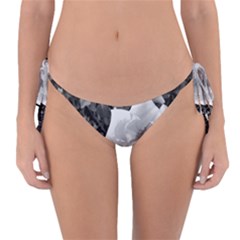 White Rose Black Back Ground Greenery ! Reversible Bikini Bottom by CreatedByMeVictoriaB