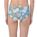 Cute Cat Background Pattern Mid-Waist Bikini Bottoms View2