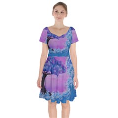 Rising To Touch You Short Sleeve Bardot Dress by Dimkad