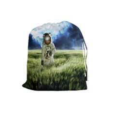 Astronaut Drawstring Pouches (large)  by BangZart