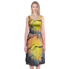 Soul Offering Midi Sleeveless Dress by Dimkad