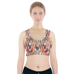 Colorful Geometric Abstract Sports Bra With Pocket by linceazul
