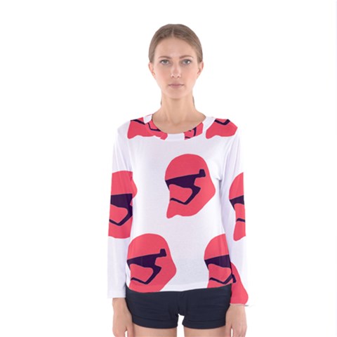 Stormtroper Pattern  Women s Long Sleeve Tee by paulaoliveiradesign