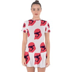 Stormtroper Pattern  Drop Hem Mini Chiffon Dress by paulaoliveiradesign