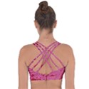 Pink Circuit Pattern Cross String Back Sports Bra View2