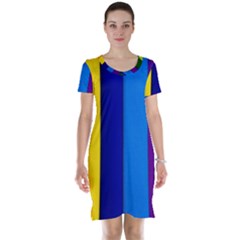 Paper Rainbow Colorful Colors Short Sleeve Nightdress by paulaoliveiradesign