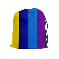 Paper Rainbow Colorful Colors Drawstring Pouches (extra Large) by paulaoliveiradesign