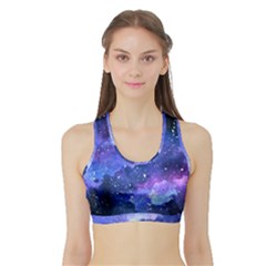 Galaxy Sports Bra With Border by Kathrinlegg