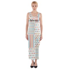 Simple Saturated Pattern Fitted Maxi Dress by linceazul