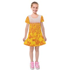 Beer Alcohol Drink Drinks Kids  Short Sleeve Velvet Dress by BangZart